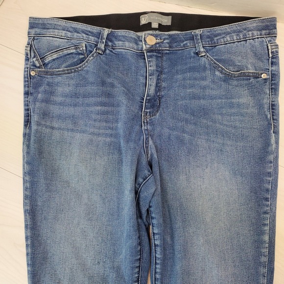 Wit & Wisdom Denim - Wit & Wisdom Womens 18P Mid Rise Straight Leg Jeans Blue Wash Stretch Comfort‎